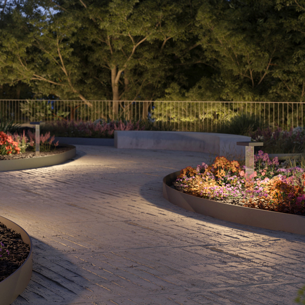 Balise solaire en aluminium pied transparent LED blanc chaud puissant SCOTTY H90 cm