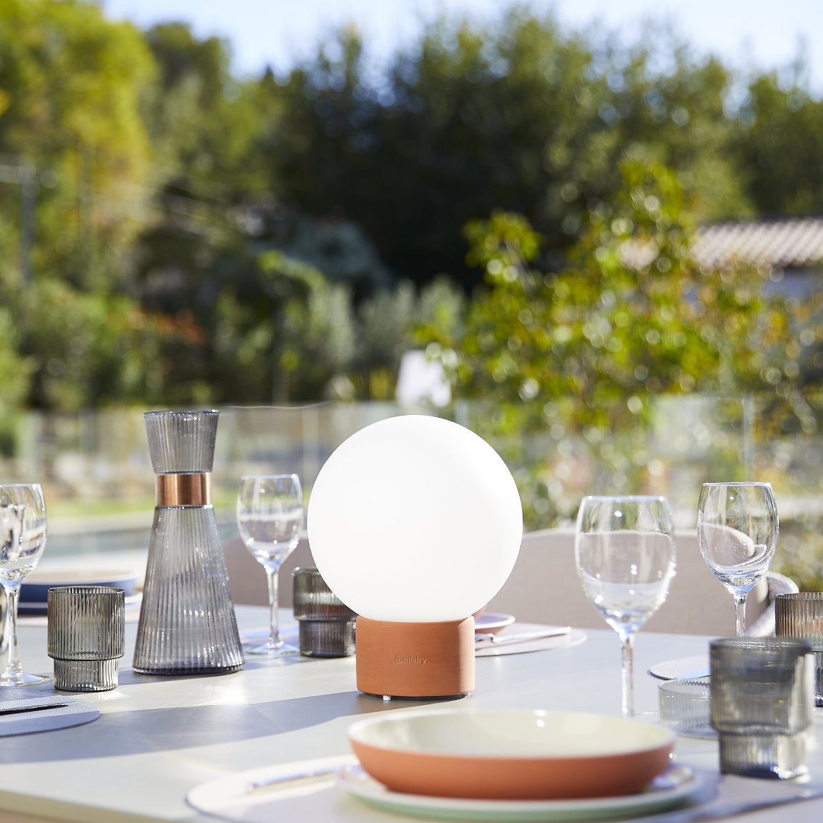 Lampe de table touch pied en terre cuite LED blanc chaud/dimmable TERRA TERRE CUITE H25cm
