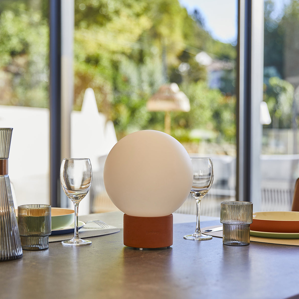 Lampe de table touch pied en terre cuite LED blanc chaud/dimmable TERRA TERRE CUITE H25cm