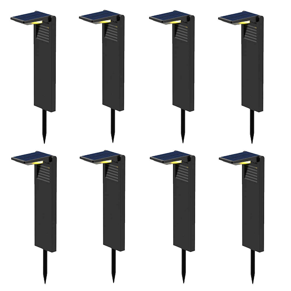 Lot de 8 balises solaires à planter LED blanc froid OSTRY H41cm Lumière Extérieur, Eclairage Solaire pour Jardin Chemin