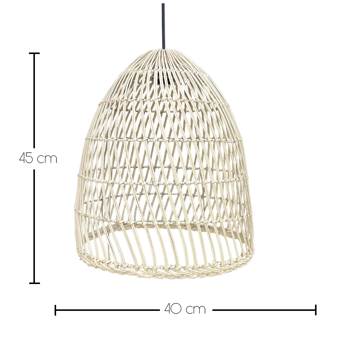 Suspension PAULO NOMAD en rotin naturel style bohème avec ampoule LED blanc/RGB nomade