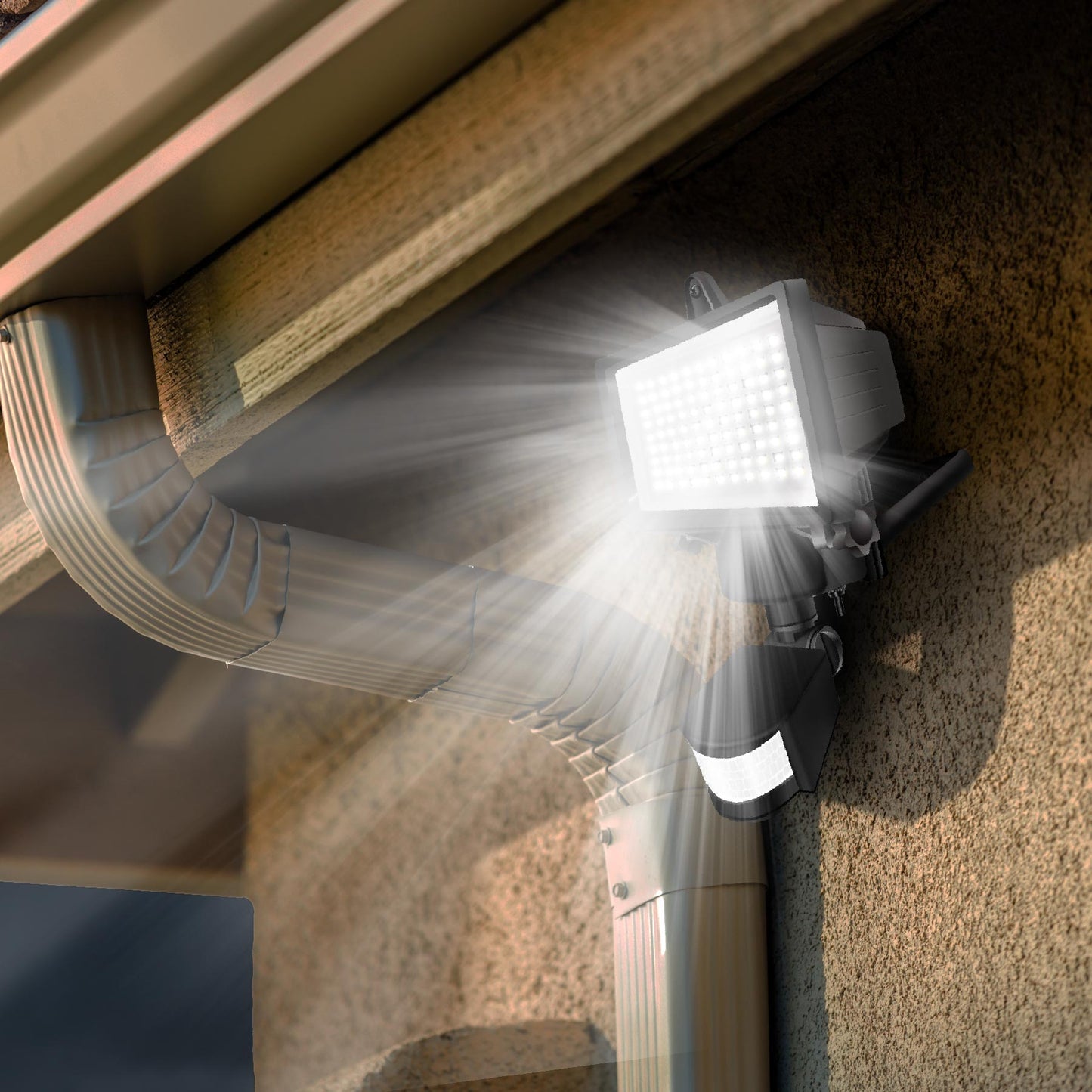 Lot de 2 projecteurs solaires noir éclairage puissant panneau solaire déporté LED blanc COOPER BLACK H22cm avec détecteur de mouvement orientable