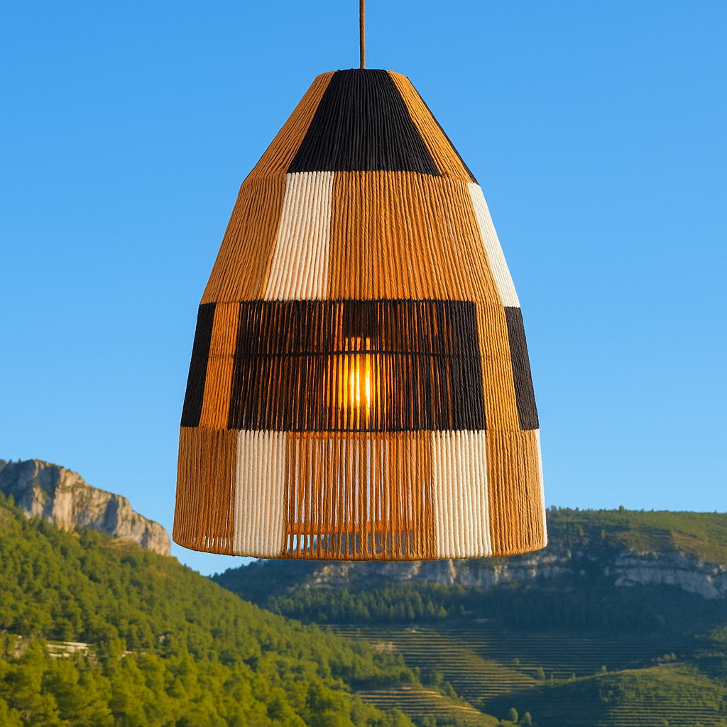 Abat jour naturel ZAHARA en corde naturelle style bohème H58cm pour monture électrique E27