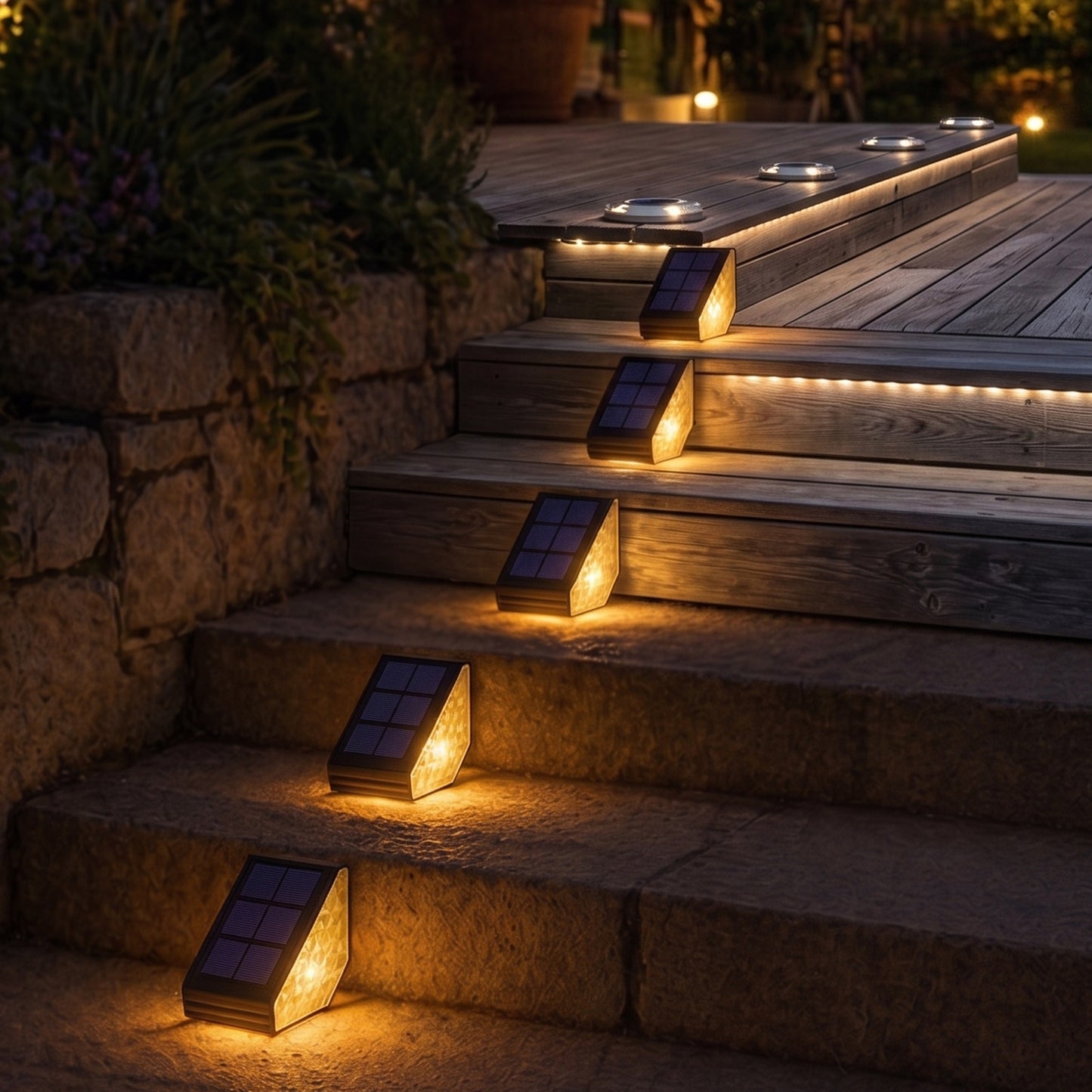 Lot de 2 Balises Solaires LED Blanc chaud 2x STEPY pour Allée et Escaliers H5cm