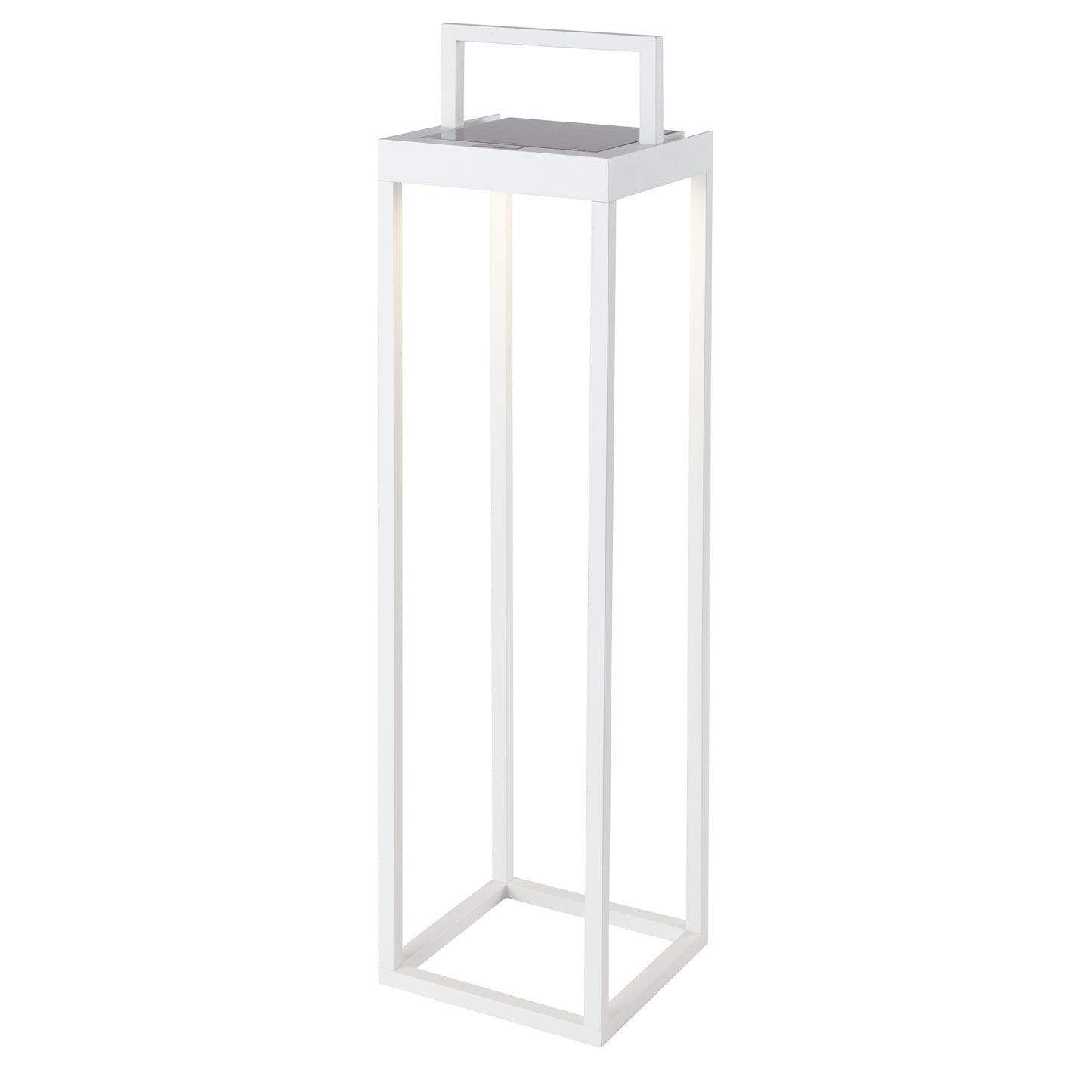 Lanterne sans fil solaire rechargeable en aluminium blanche à poser ou à fixer au mur LED blanc chaud dimmable BIG HYDRA H52,5cm
