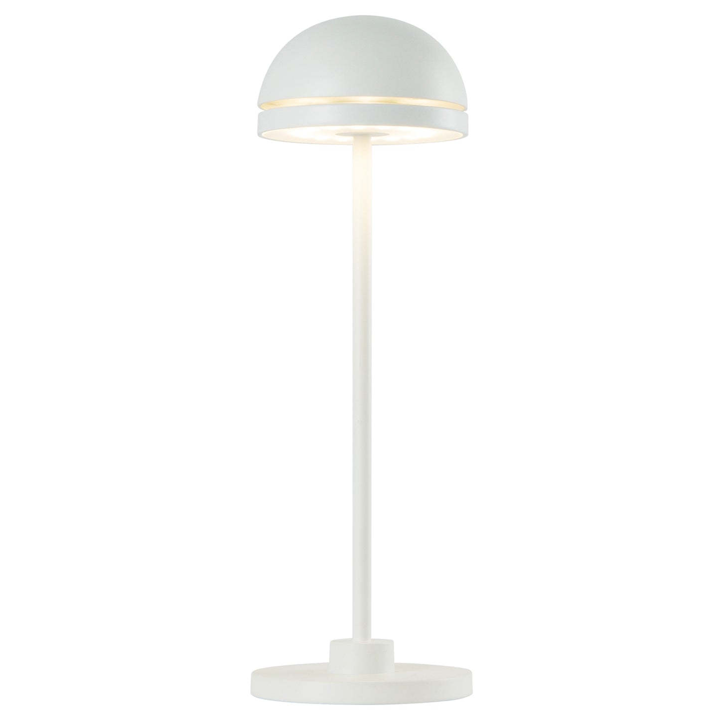 Lampe de table touch sans fil en aluminium blanc LED DUPLO CUP WHITE dimmable H26cm