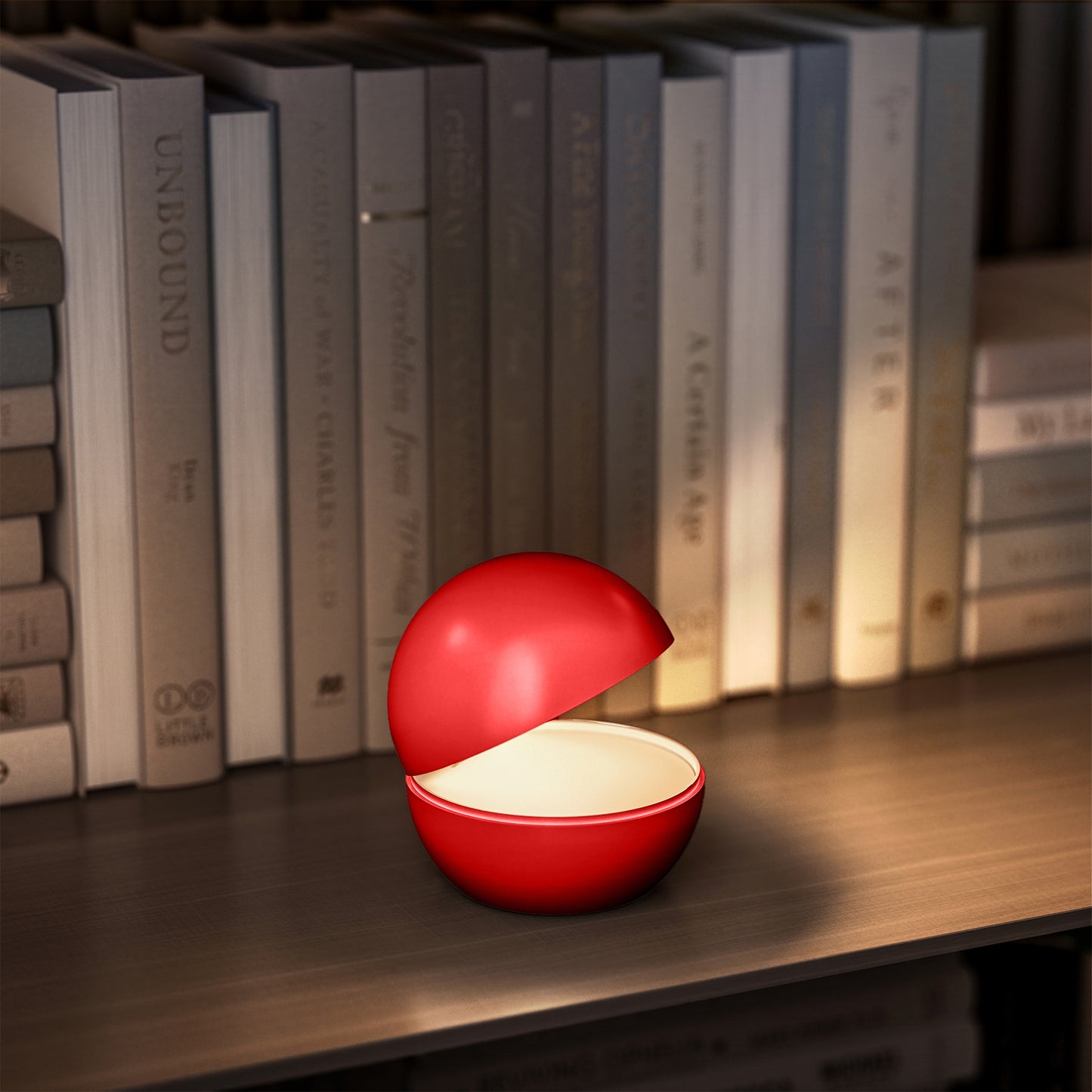 Lampe de chevet sans fil à poser rouge LED blanc chaud dimmable GOOD NIGHT RED ø12cm