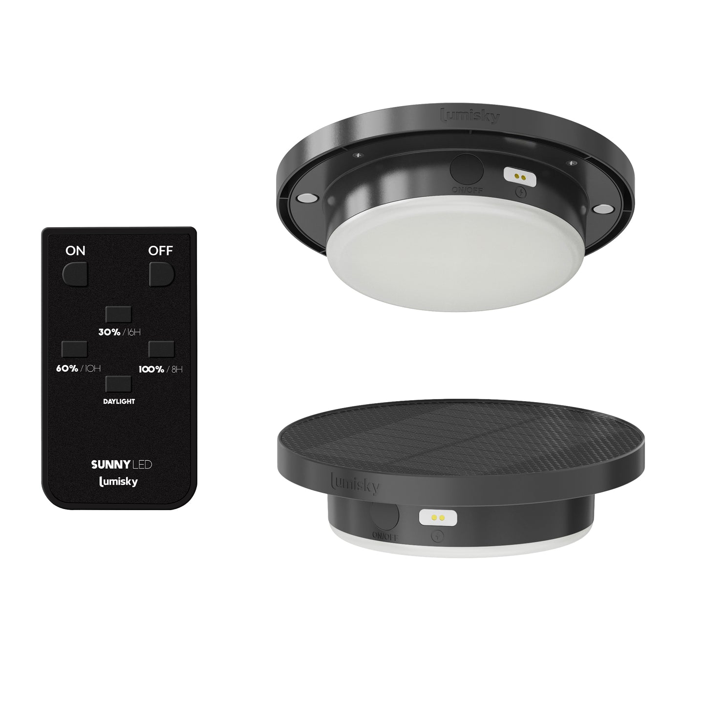 Lampadaire lumineux solaire pied deporté et abat-jour détachable LED blanc chaud RAYGLOW H176cm