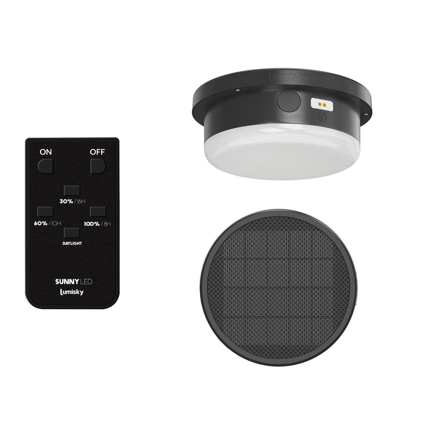 Lampe de table solaire en aluminium avec module LED solaire avec télécommande NERIO SMALL H31cm