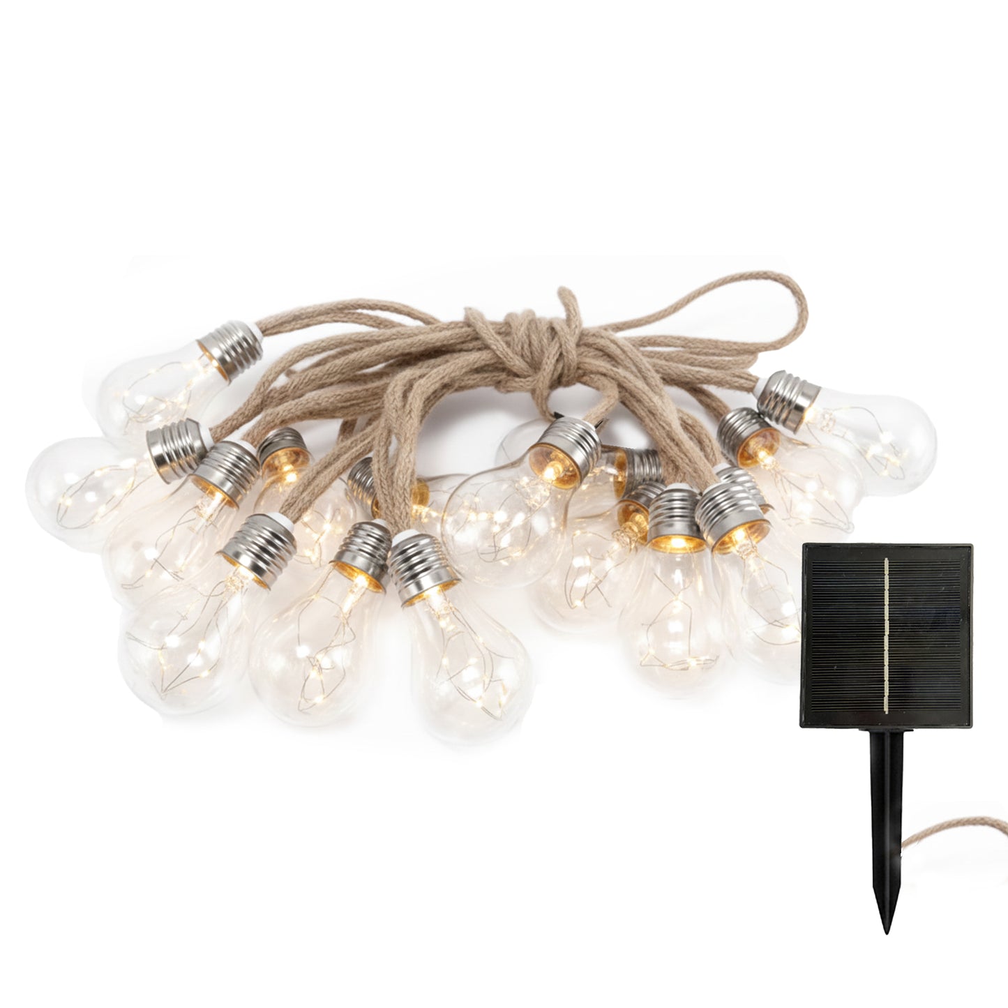 Guirlande lumineuse d'extérieur solaire raccordable 10 ampoules micro LED blanc chaud FANTASY STAR CORD SOLAR 8m