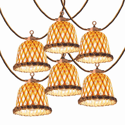 Guirlande lumineuses solaire et sur secteur raccordable en corde 20 ampoules transparentes LED blanc chaud dimmable MALY LIGHT HYBRID 13m