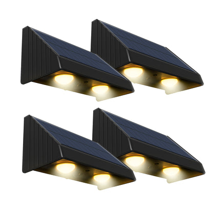 Lot de 4 Lampes Murales Solaires LED Blanc KYLA - Éclairage Moderne, Étanches et Autonomes, Idéales pour Terrasse, Jardin, Allée et Extérieur