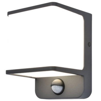 Applique murale d'extérieur sur secteur avec détecteur de mouvement DOBLO GREY SENSOR aluminium gris LED blanc chaud H14,6cm