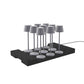 Lot de 9 lampes de table sans fil LED blanc chaud dimmable EMILY GREY H25cm avec plateau de chargement