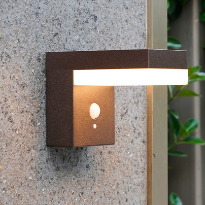 Applique murale solaire à fixer LED blanc chaud avec détecteur de mouvement CENOVA WALL CORTEN  H12.5cm