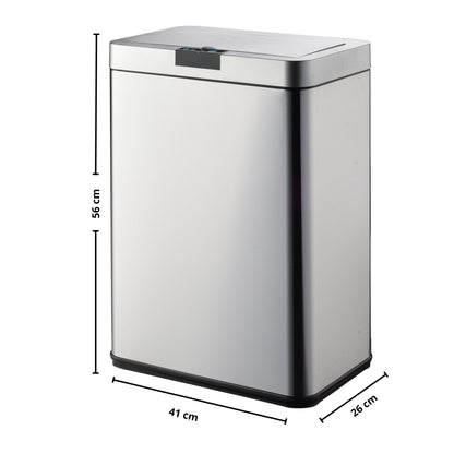 Poubelle de cuisine automatique design 60L DAYTONA en acier INOX avec cerclage