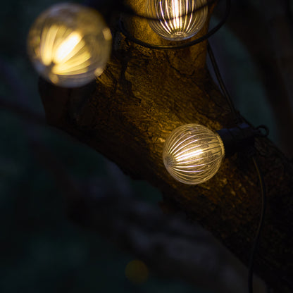 Guirlande lumineuse solaire raccordable 10 ampoules LED blanc chaud dimmable BAMBY LIGHT 8m