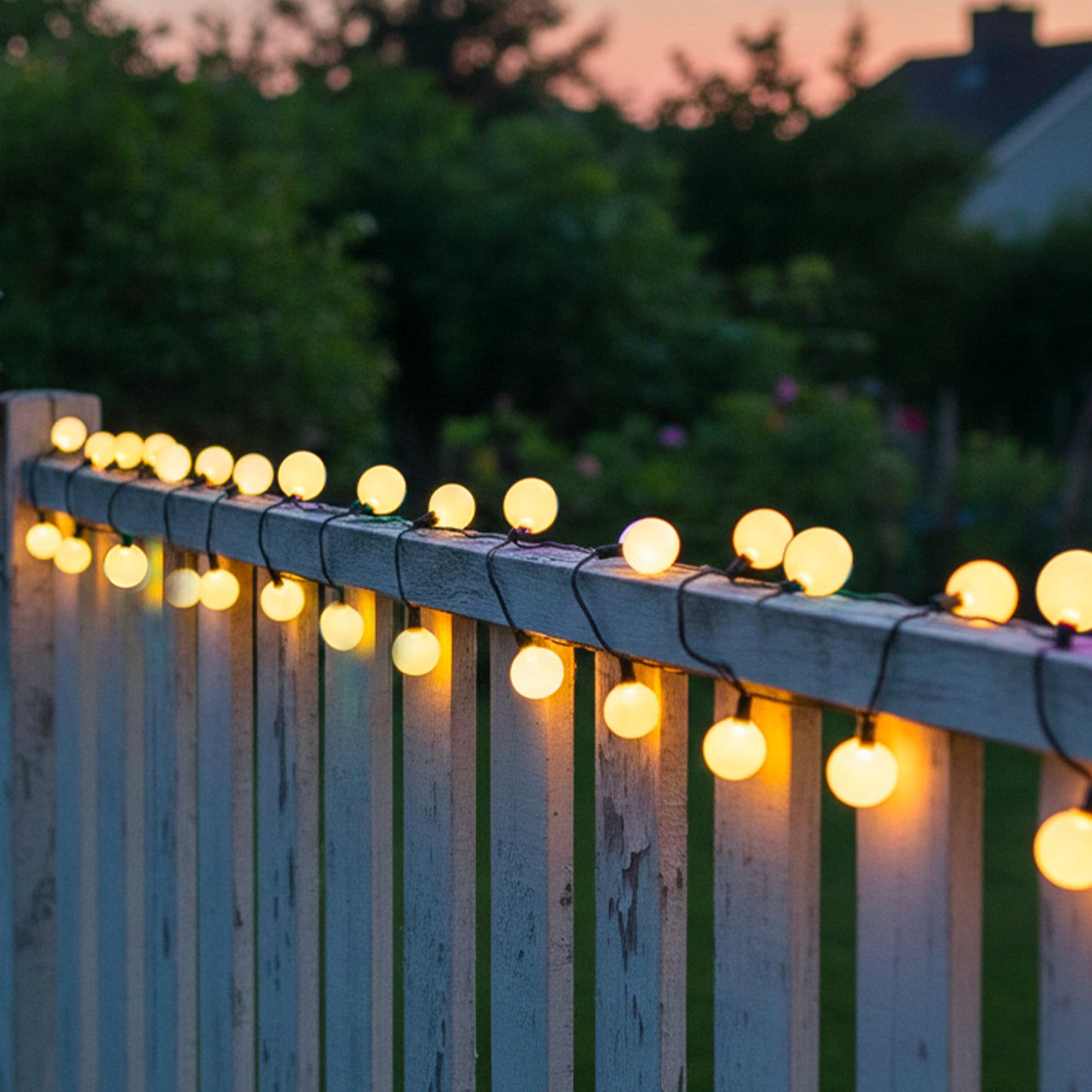 Guirlande lumineuse solaire ampoules rondes 60 LED blanc chaud BILLY 6.90m