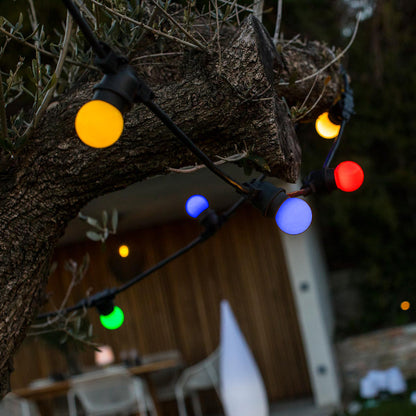 Guirlande lumineuse extérieur connectable 20 globes LED multicolore PARTY GUINGUETTE 8.4m 8 modes