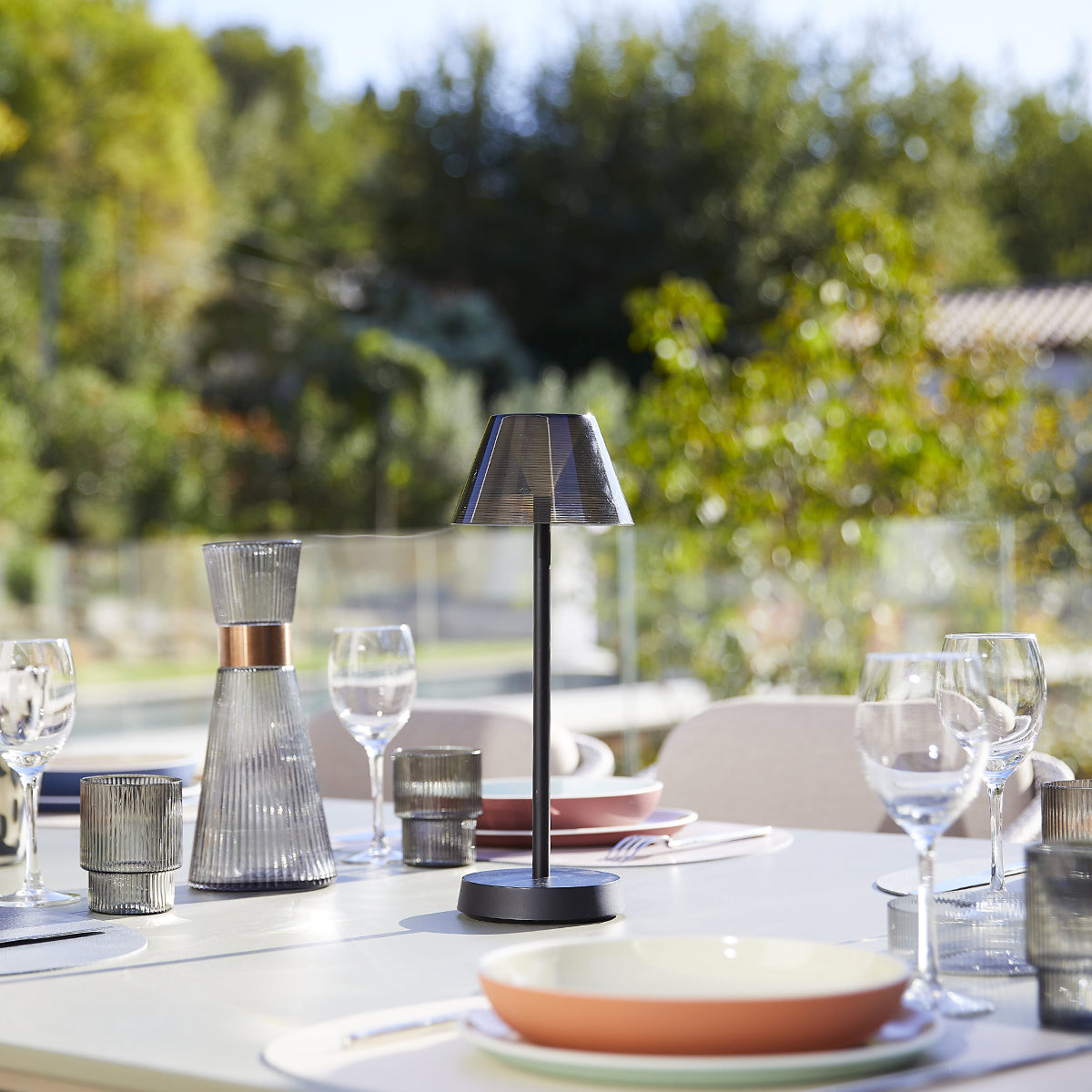 Lot de 2 lampes de table sans fil LED blanc chaud BEVERLY BLACK H34cm