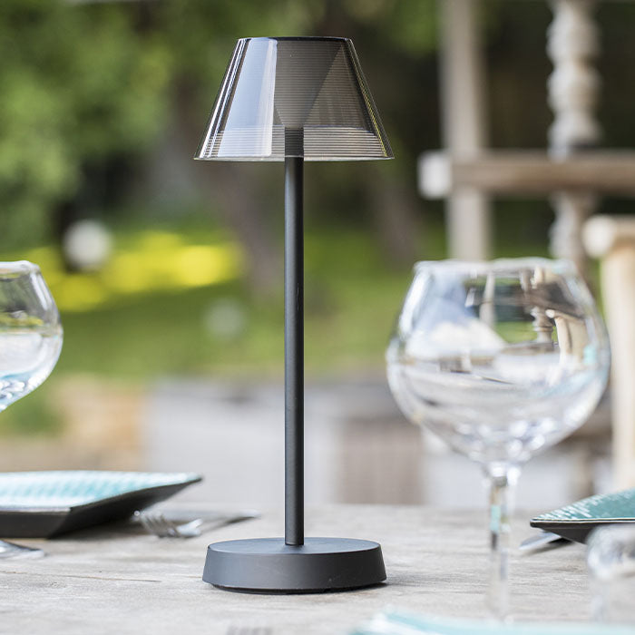 Lot de 2 lampes de table sans fil LED blanc chaud BEVERLY BLACK H34cm