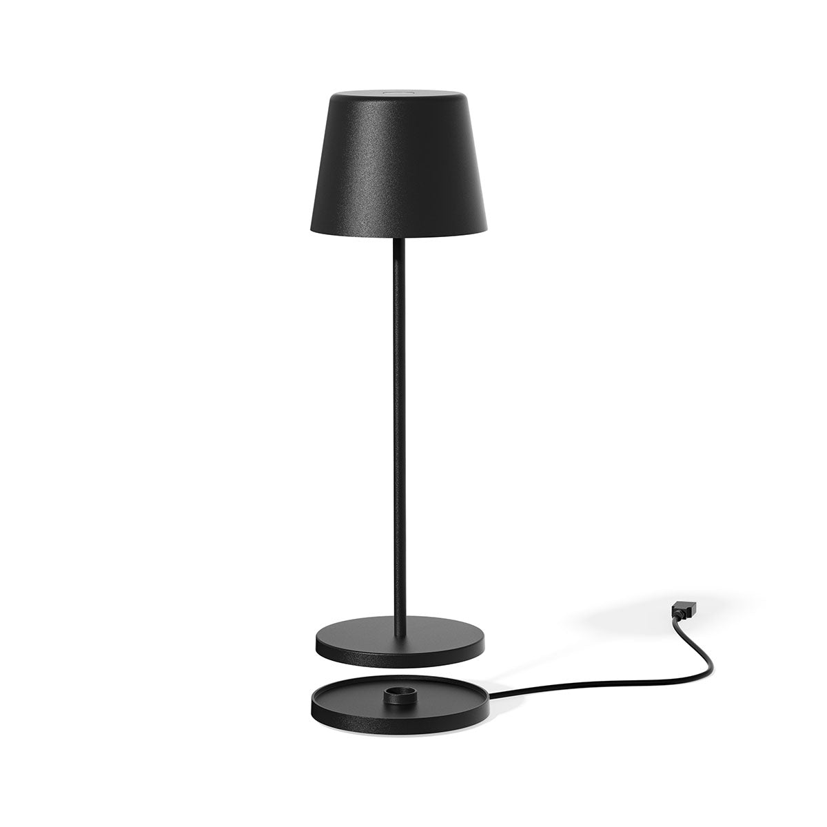 Lampe de table touch sans fil en aluminium noir KELLY BLACK LED blanc dimmable H38cm