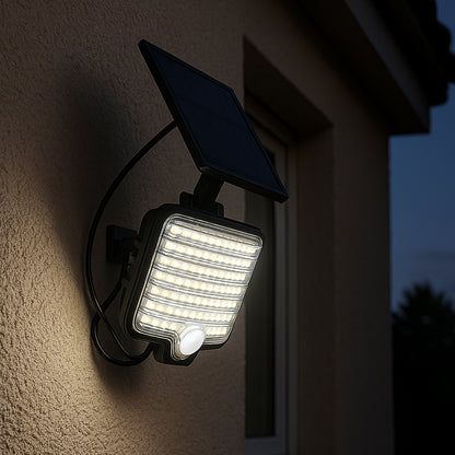 Lot de 2 Spots Solaires LED Puissants BRIGHTLY - Éclairage Blanc avec Détecteur de Mouvement, Orientables et Panneau Solaire Déporté, Parfaits pour Jardin, Terrasse et Extérieur