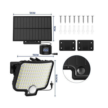 Lot de 2 spot solaire éclairage puissant LED blanc BRIGHTLY avec détecteur de mouvement orientable panneau solaire déporté