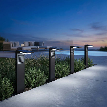 Lot de 8 balises solaires à planter LED blanc froid OSTRY H41cm Lumière Extérieur, Eclairage Solaire pour Jardin Chemin