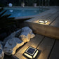 Lot de 8 balises solaires de jardin carrées à poser balisage LED blanc chaud 8x QUADRY 12x12cm