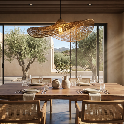 Abat jour naturel MARBELLA en jute naturel H14cm style bohème pour monture électrique E27
