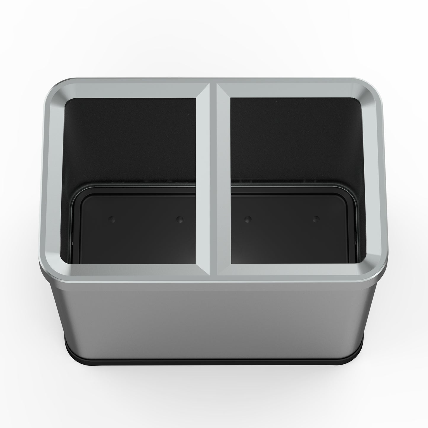 Poubelle de tri 2 x 30L en acier inoxydable TALLIN Open Top sans couvercle, design moderne pour bureau, cuisine, hôtel ou restaurant