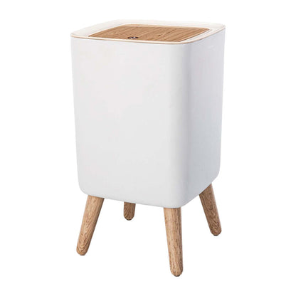 Poubelle sur pied de salle de bain touch 10L MALMO SQUARE Couleur bois