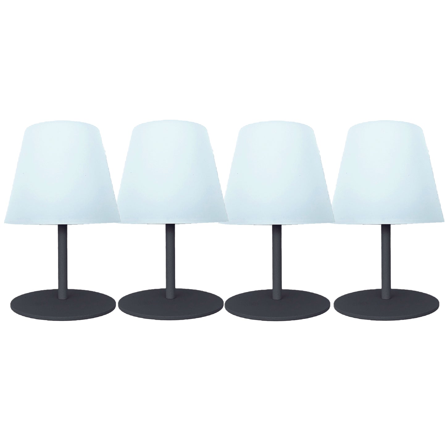 Lot de 4 minis lampes de table LED gris sans fil blanc dimmable 2X TWINS ROCK H16cm