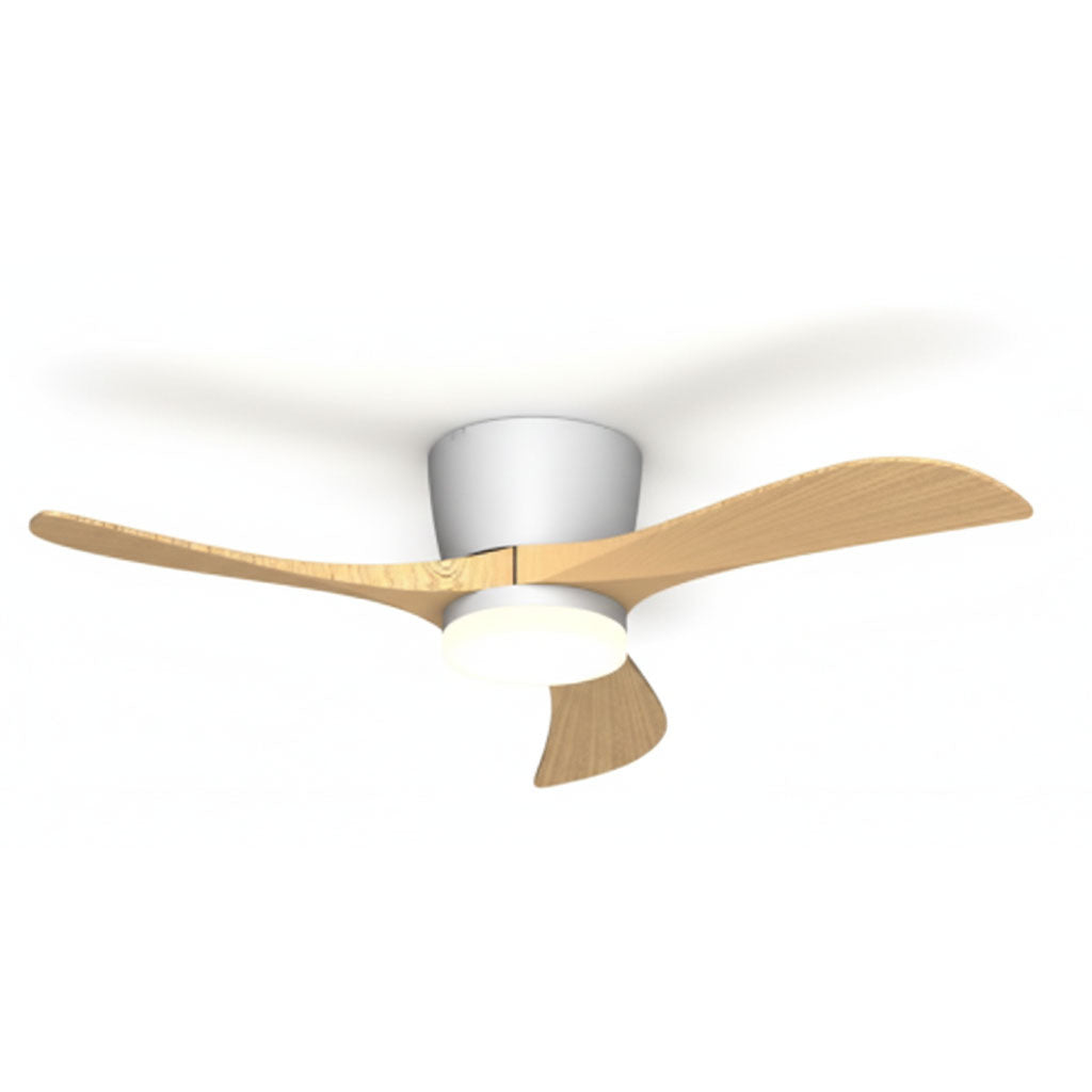 Grand Ventilateur de Plafond ALIYA 132cm avec Éclairage LED 30W Intégré Ventilateur Silencieux pour Grand Salon Séjour et Loft Moteur DC 30W Basse Consommation Réversible Mode Été Hiver avec Télécommande Plafonnier XL 2100 Lumens Blanc et Effet Bois