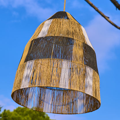 Suspension solaire ZAHARA SOLAR en corde naturelle avec câble hybride secteur et solaire 5m de longueur