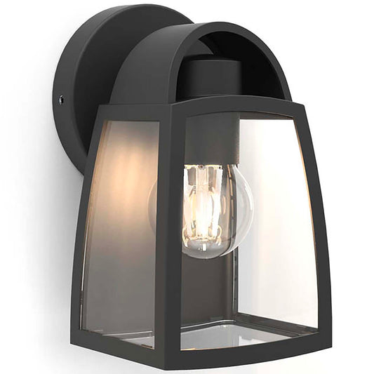 Applique murale d'extérieur sur secteur KELSEY aluminium noir culot E27 H20cm
