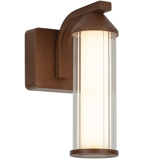 Applique murale d'extérieur sur secteur corten BRISA LED blanc chaud H26cm