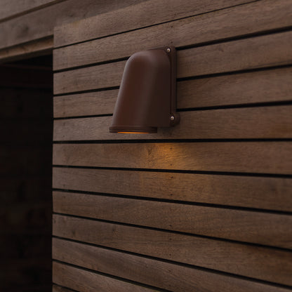 Applique murale d'extérieur sur secteur ANCOR aluminium corten culot GU10 H14,6cm