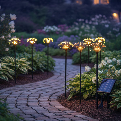 Lot de 5 piques lumineux solaires décoratifs LED blanc chaud YOGY PICK TALL 5m