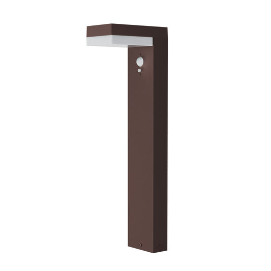 Balise solaire à fixer ou à planter LED blanc chaud avec détecteur de mouvement CENOVA TALL CORTEN H50cm