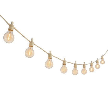Guirlande lumineuse extérieur beige 10 globes transparents raccordable LED blanc chaud PARTY MAX CLEAR CREAM 8m