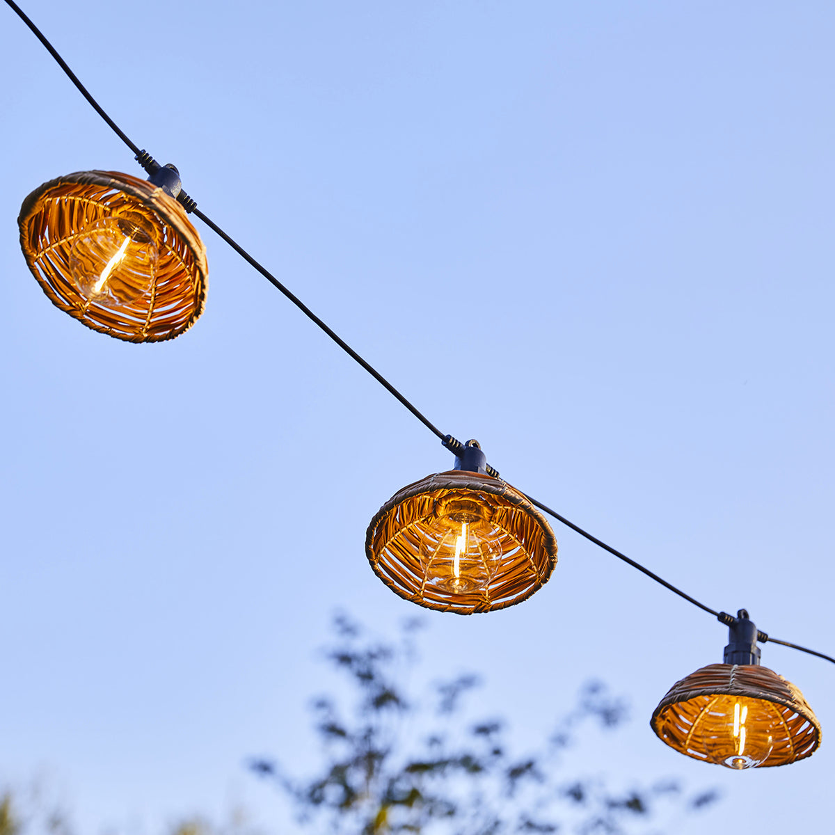 2 Guirlande poly rotin COTTAGE 20 LED 9M