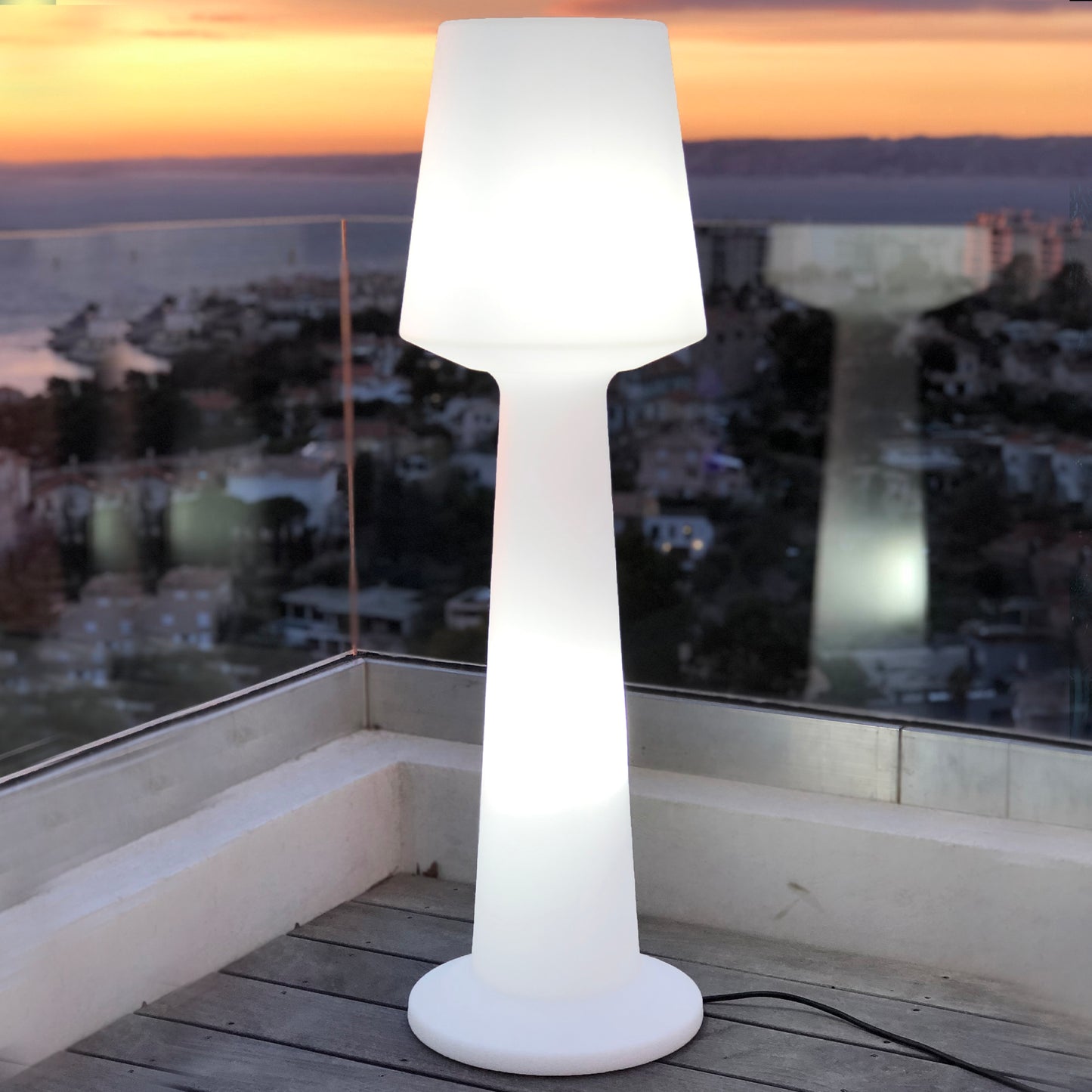 Lampadaire design lumineux filaire pour extérieur éclairage puissant LED blanc AUSTRAL H110cm culot E27