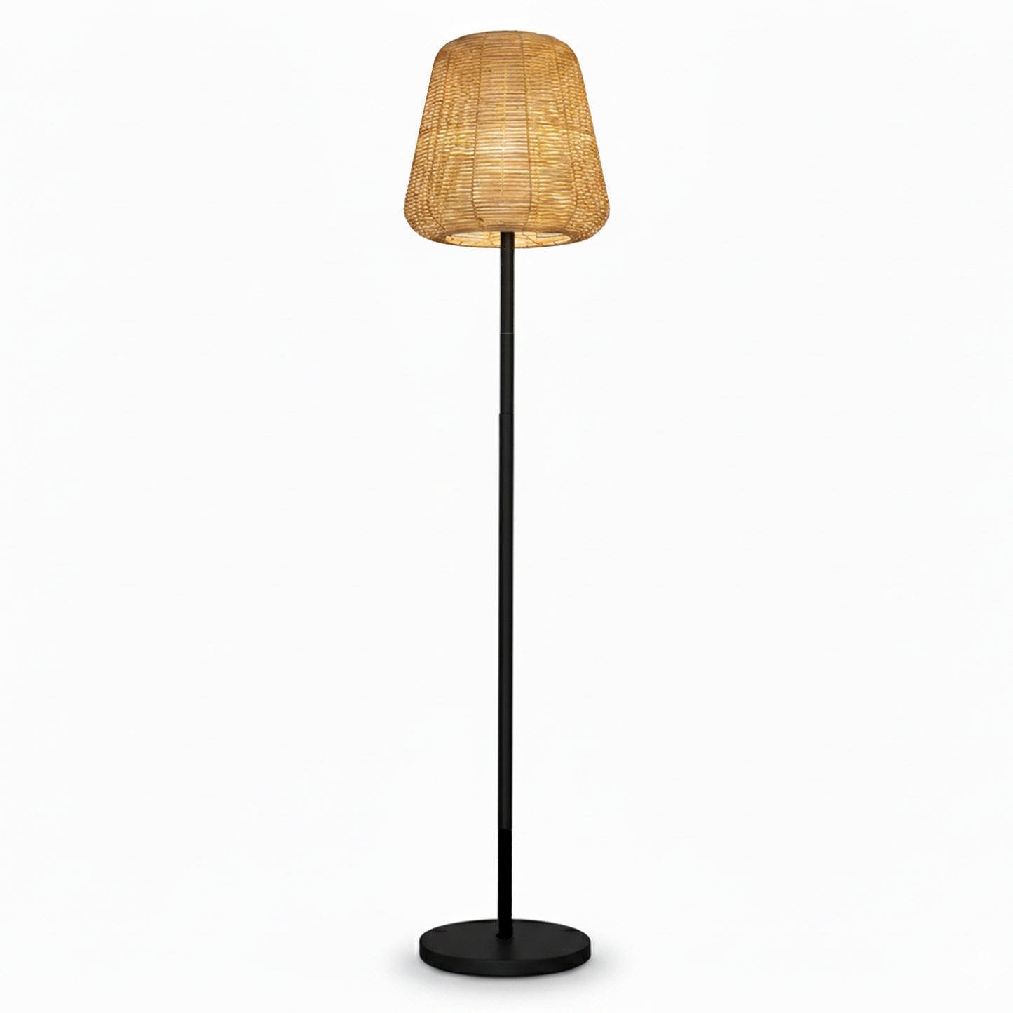 Lampadaire solaire extérieur en poly rotin avec module LED blanc chaud télécommande TALL BOHEME  SOLAR  H160cm