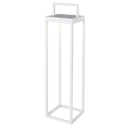 Lanterne sans fil solaire rechargeable en aluminium blanche à poser ou à fixer au mur  LED blanc chaud dimmable BIG HYDRA H52,5cm