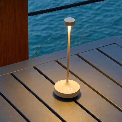Lot de 6 Lampe de table sans fil LED blanc chaud dimmable RUBY CREAM H25cm Beige avec plateau de chargement