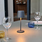 Mini lampe de table touch sans fil en aluminium gris LED KELLY MINI ROCK blanc dimmable H22cm