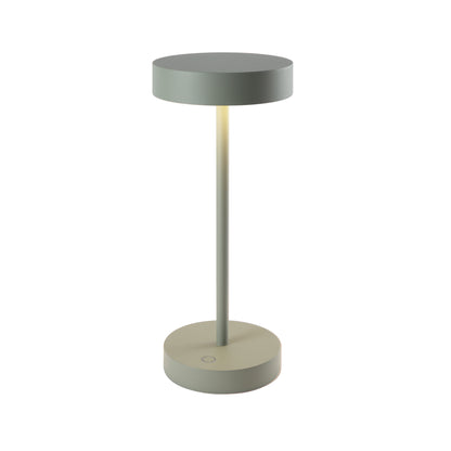 Lampe de table sans fil dimmable en aluminium couleur sauge LED SANDY MINI SAGE H25 cm