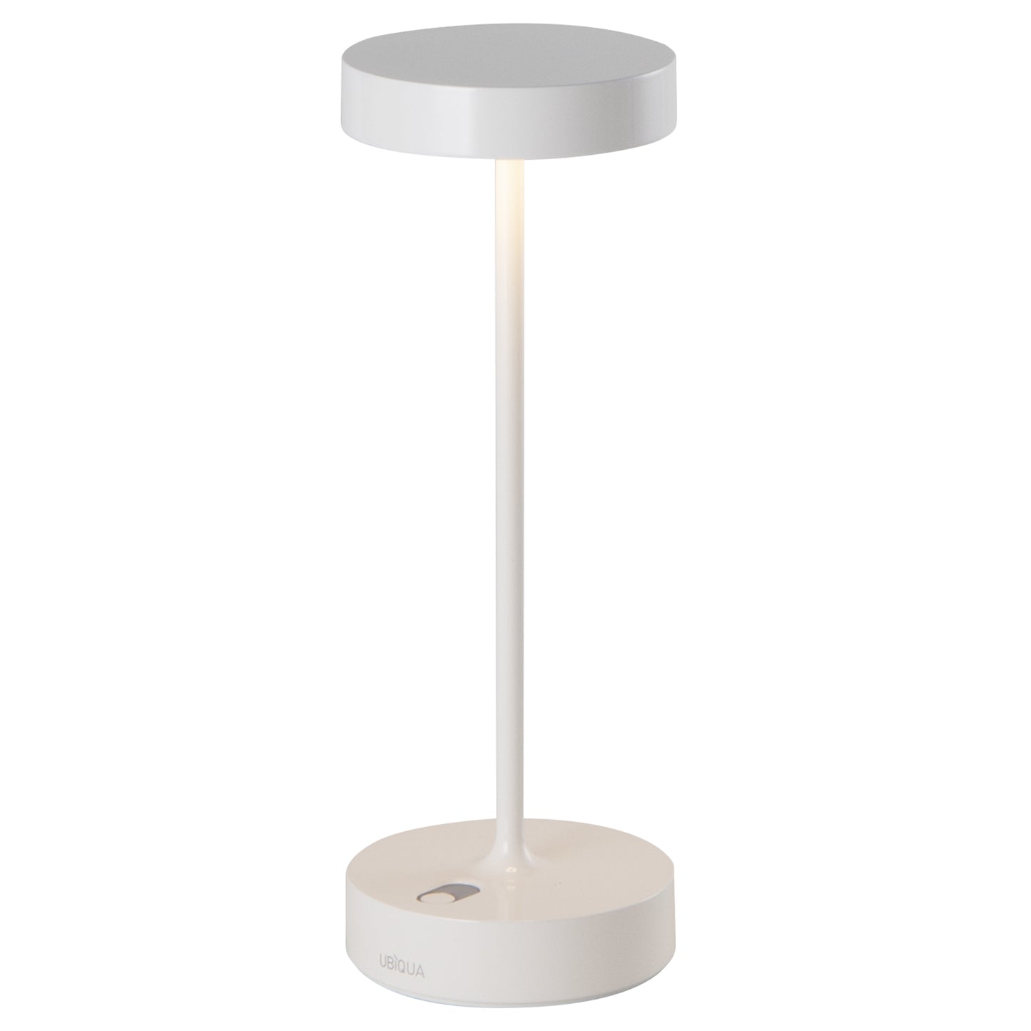 Lampe de table sans fil en aluminium blanc LED blanc chaud dimmable SANDY PRO GLOSSY WHITE H27 cm